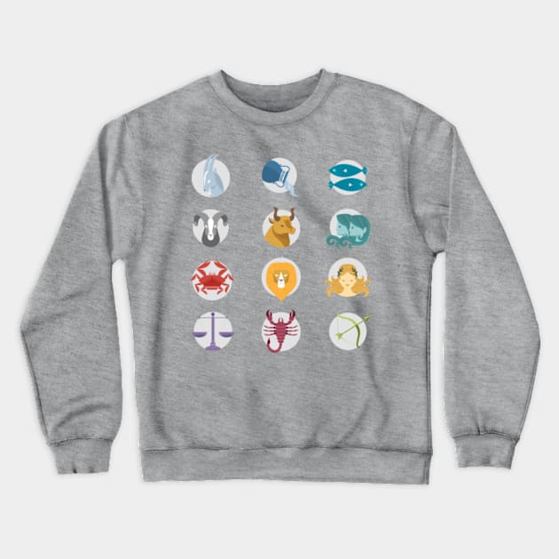 Zodiac Symbols Crewneck Sweatshirt by MedleyDesigns67